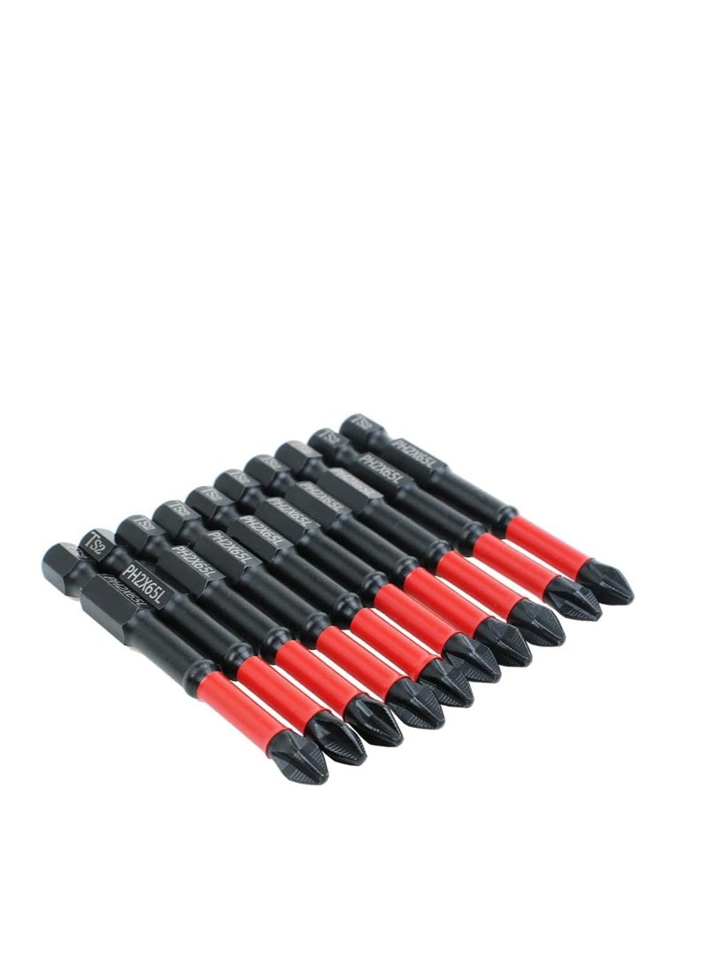 Yakumuz 10 Pack Phillips PH2 Magnetic Anti Slip Screwdriver Bit Set Yakumuz 2.5" TS2 Anti-Slip Long Drill Bits Impact Driver Bits  - Image 5