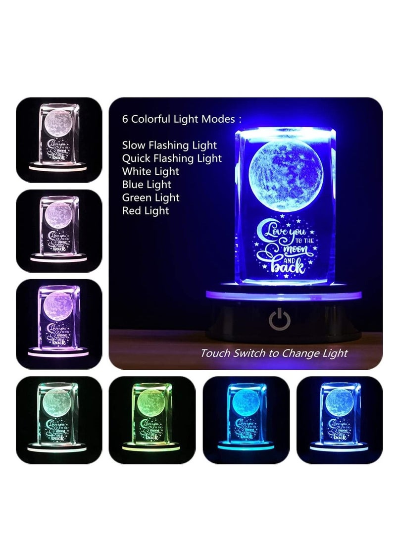 SYOSI LED Colorful Light Base, 6 Colors Night Light Display Plate Flat, Round Stand with Sensitive Touch Switch, LED Lamp Stand Flat Top Surface, for 3D Laser Crystal Glass Art Show, Home Decor - Image 3