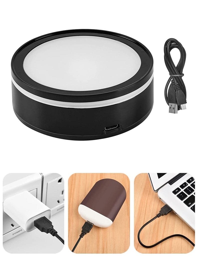 SYOSI LED Colorful Light Base, 6 Colors Night Light Display Plate Flat, Round Stand with Sensitive Touch Switch, LED Lamp Stand Flat Top Surface, for 3D Laser Crystal Glass Art Show, Home Decor - Image 4