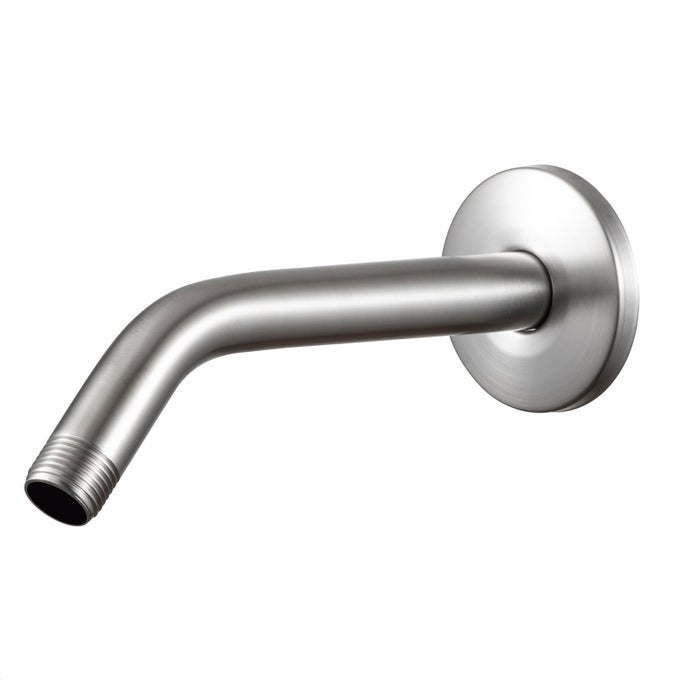 SHOWER ARM WITH FLANGE 6 IN BRUSHED NICKEL WALL MOUNT REPLACEMENT ANGLE SHOWER HEAD ARM WALLMOUNTED FOR FIXED SHOWER HEAD HANDHELD SHOWERHEAD