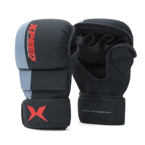 XPEED Striking Grappling Gloves, XP1504 PU Grappling Glove for Martail Arts, Combat Sports, MMA, Training Gloves, Versatile Sports Glove | Wrap Around Hook & Loop Closure (L/XL, Red) - Image 1