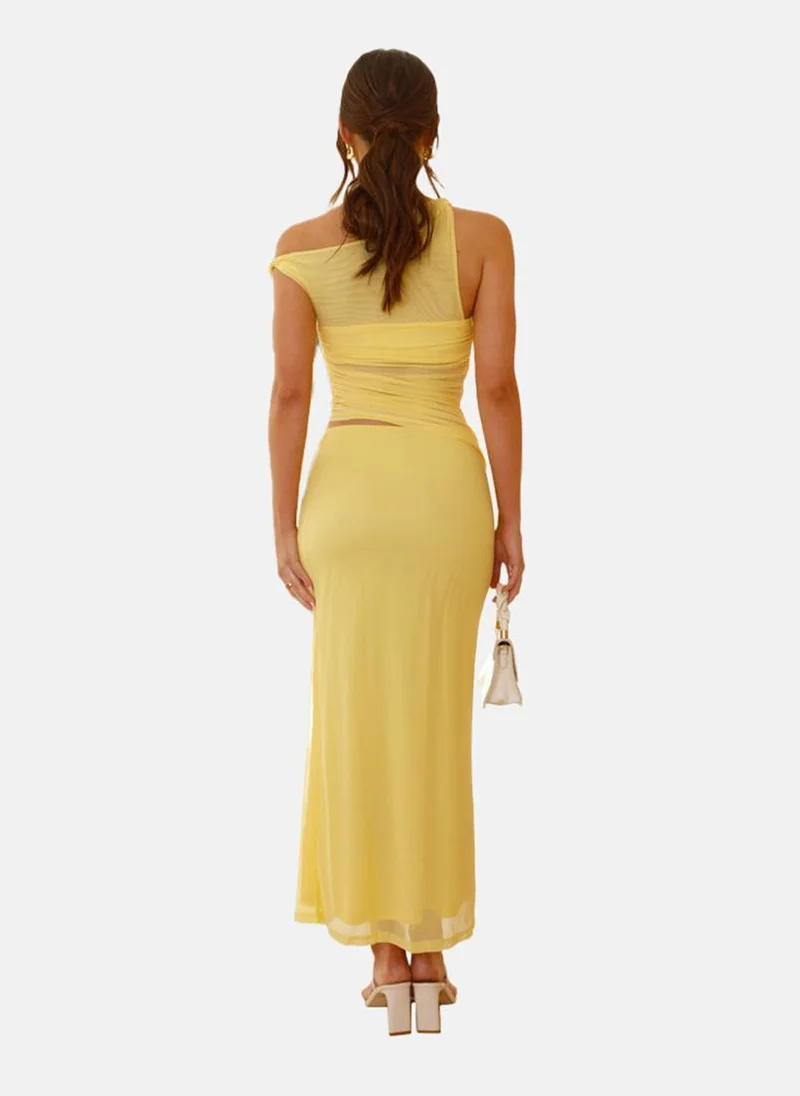YUNIQEE Asymmetrical Mesh Dress