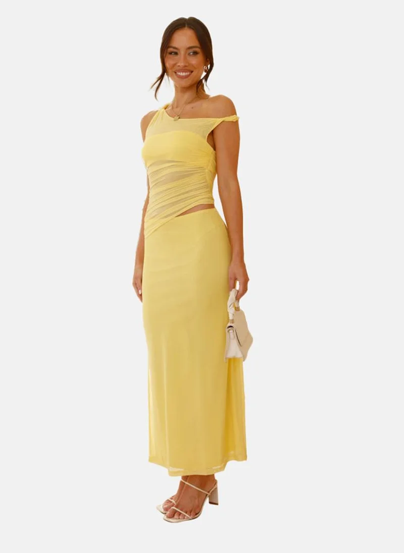 YUNIQEE Asymmetrical Mesh Dress