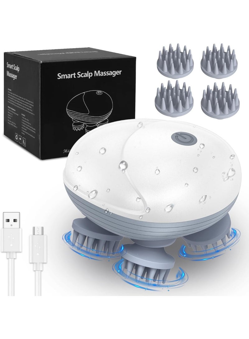 olayks Electric Scalp Massager, 96 Kneading Nodes, Waterproof Rechargeable Multifunctional Head Scratcher, Ideal Gift for Hair Growth, Stress Relief, Men and Women - Image 1