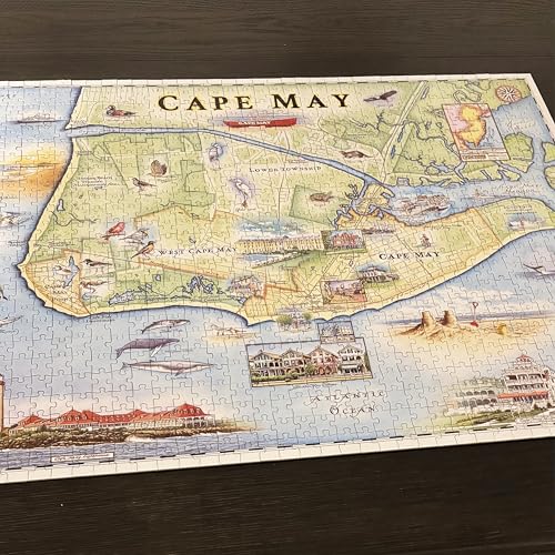 Xplorer Maps New Jerseys Cape May Map Jigsaw Puzzle 1000 Pieces HandIllustrated Educational Fun Family Activity Ages 7 Includes Poster - Image 5
