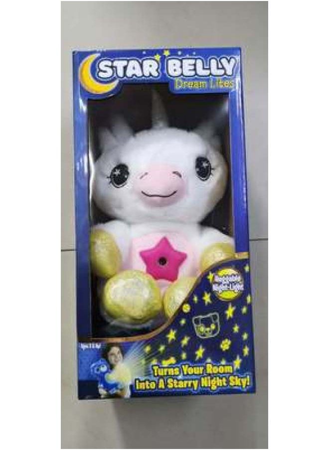 Generic - Children's Animal Starry Sky Projection Lamp Sleeping Lamp Doll Projection Lamp-Specifications:White Unicorn With Music - Image 1