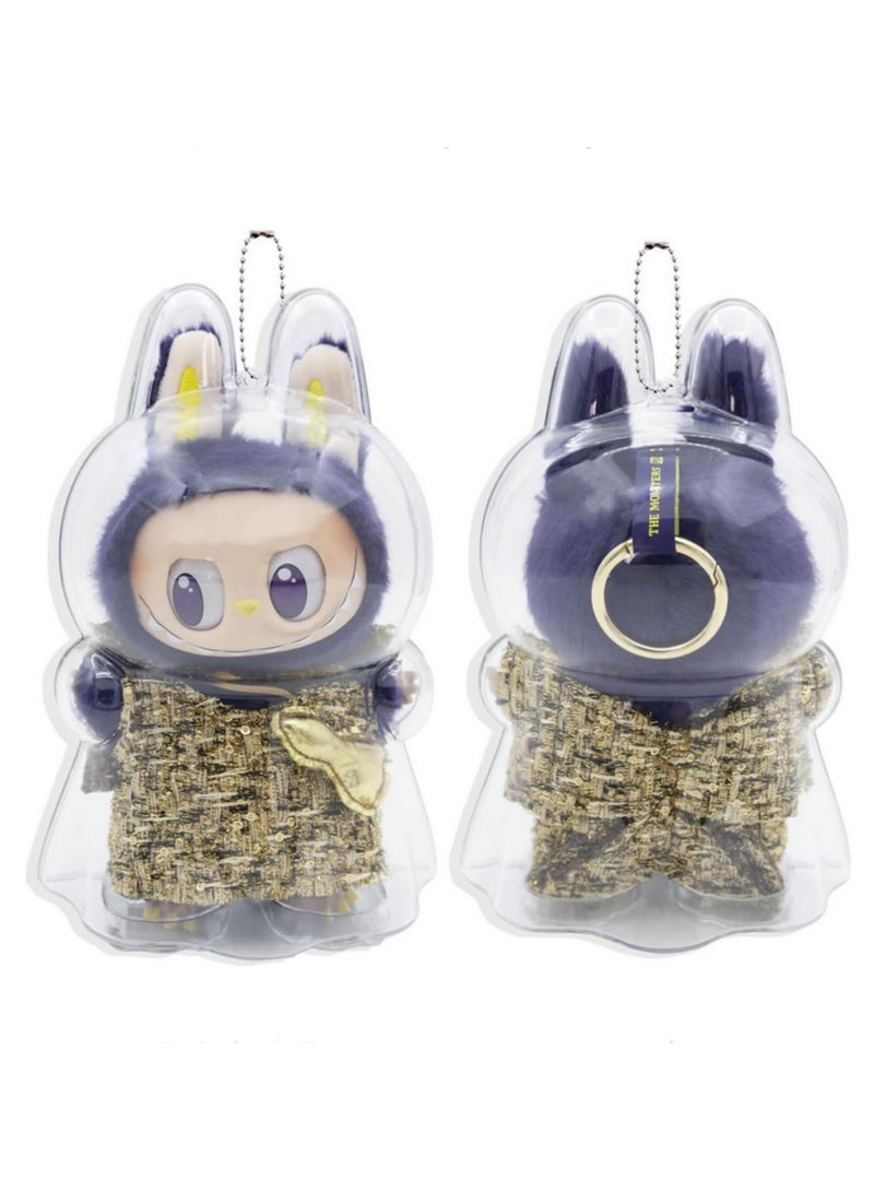 قطعة واحدة لحافظة دمية لابوبو الوبرية الواقية، غطاء عرض شفاف معلق مع سلسلة مفاتيح، صندوق تخزين أكريليك شفاف لعرض التماثيل الواقفة، عرض جامعي (الدمية غير مرفقة) - Image 4