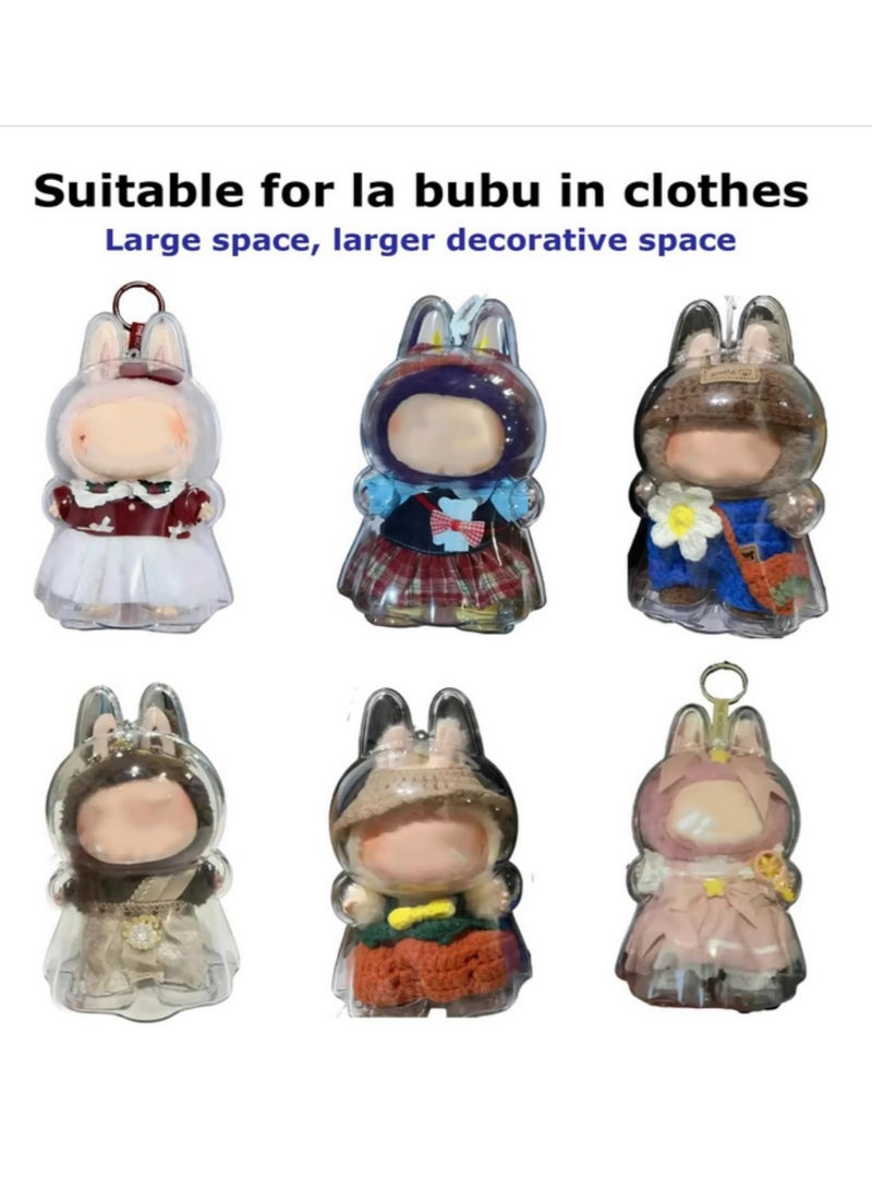 قطعة واحدة لحافظة دمية لابوبو الوبرية الواقية، غطاء عرض شفاف معلق مع سلسلة مفاتيح، صندوق تخزين أكريليك شفاف لعرض التماثيل الواقفة، عرض جامعي (الدمية غير مرفقة) - Image 5