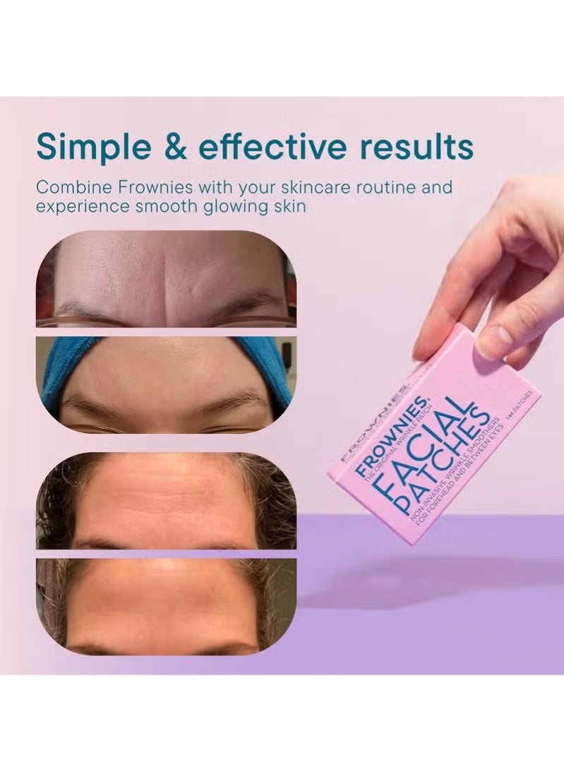 Frownies Forehead and Between the Eyes Facial Patches - Hypoallergenic Patches to Smooth & Soften Forehead Horizontal & Eleven Lines - For Overnight Use, 144 count - Image 5