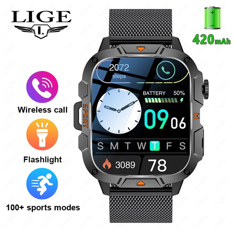 Lige/ New Smart Watch Multi-Function Bluetooth Call Waterproof Pedometer Sports Men'S Watch - Image 1