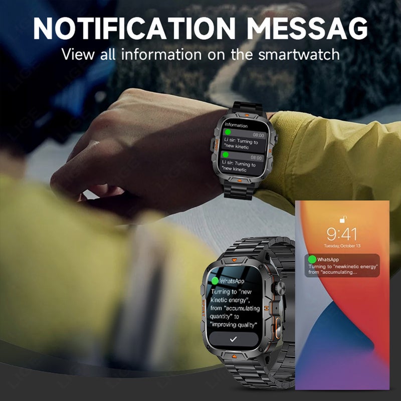 Lige/ New Smart Watch Multi-Function Bluetooth Call Waterproof Pedometer Sports Men'S Watch - Image 5