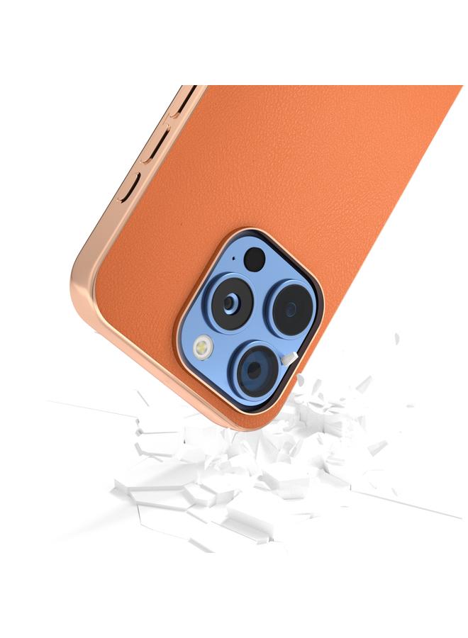 اس-توب جراب لهاتف iPhone 16 Pro Max مصنوع من جلد البولي يوريثان بإطار مطلي بالكهرباء مع تغطية كاملة - Image 4