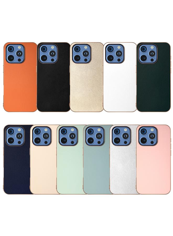 اس-توب جراب لهاتف iPhone 16 Pro Max مصنوع من جلد البولي يوريثان بإطار مطلي بالكهرباء مع تغطية كاملة - Image 5