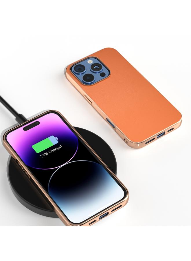 اس-توب جراب لهاتف iPhone 16 Pro Max مصنوع من جلد البولي يوريثان بإطار مطلي بالكهرباء مع تغطية كاملة - Image 2