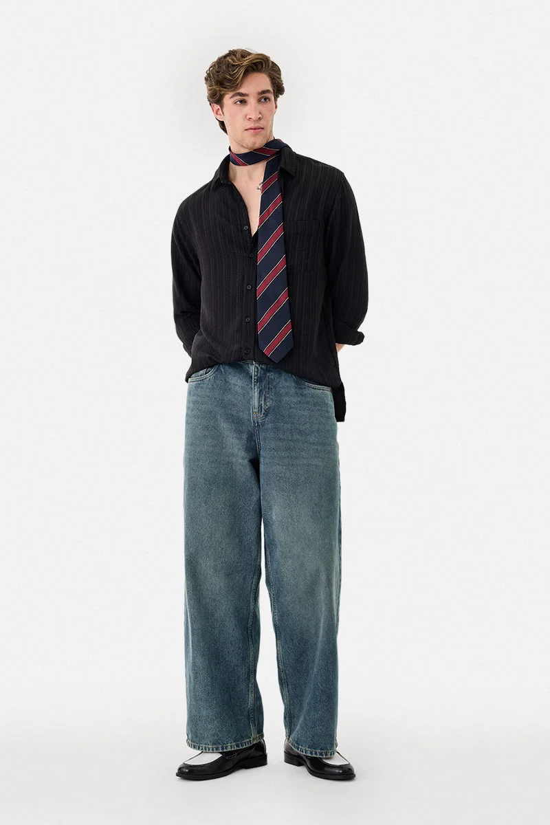 SNITCH Stretch Textured Regular Fit Shirt