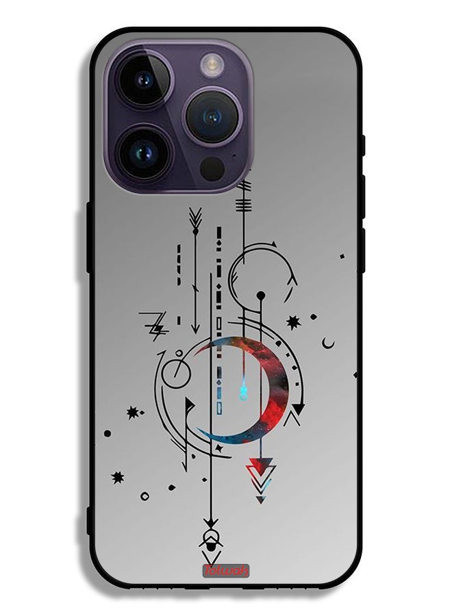 Tolwak Apple iPhone 14 Pro Protective Case Moon And Arrows Art Pattern - Image 2