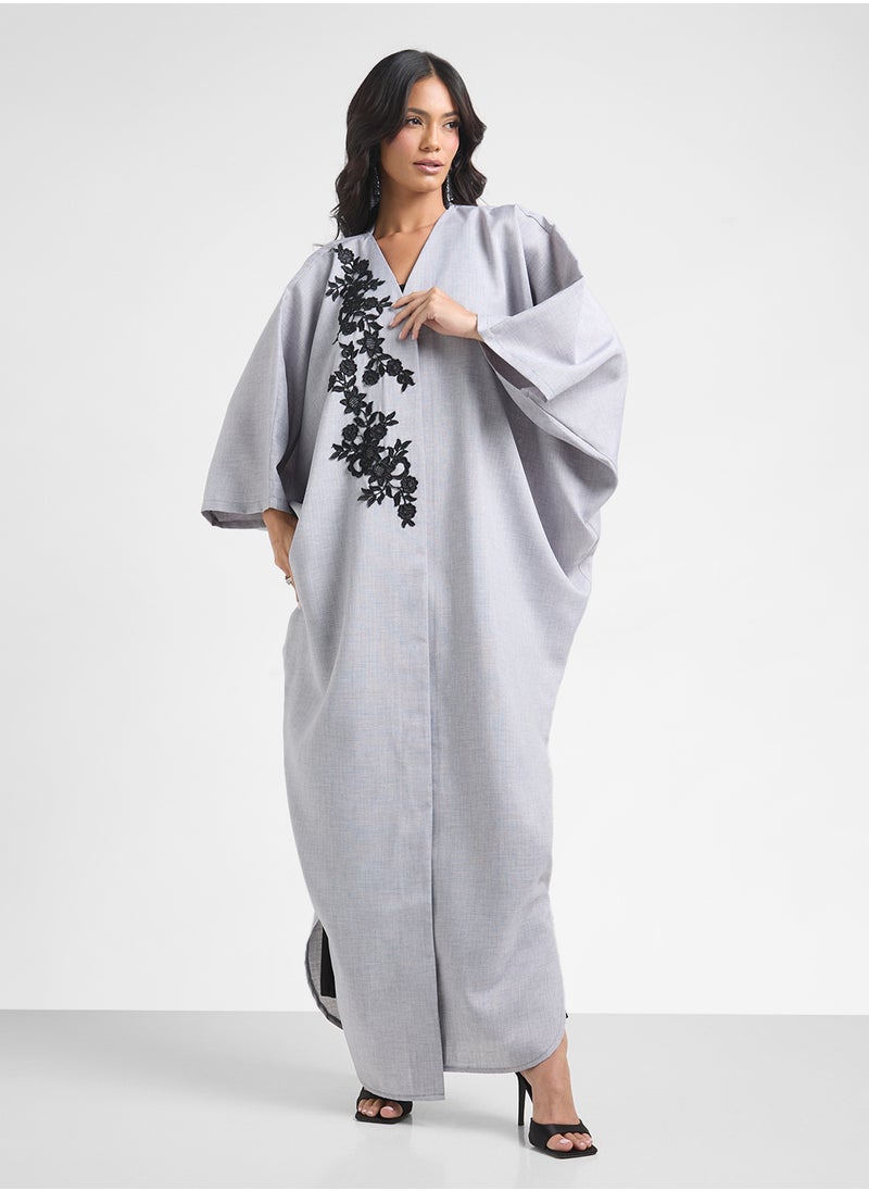 Khizana Abaya With Floral Motif  - Image 1