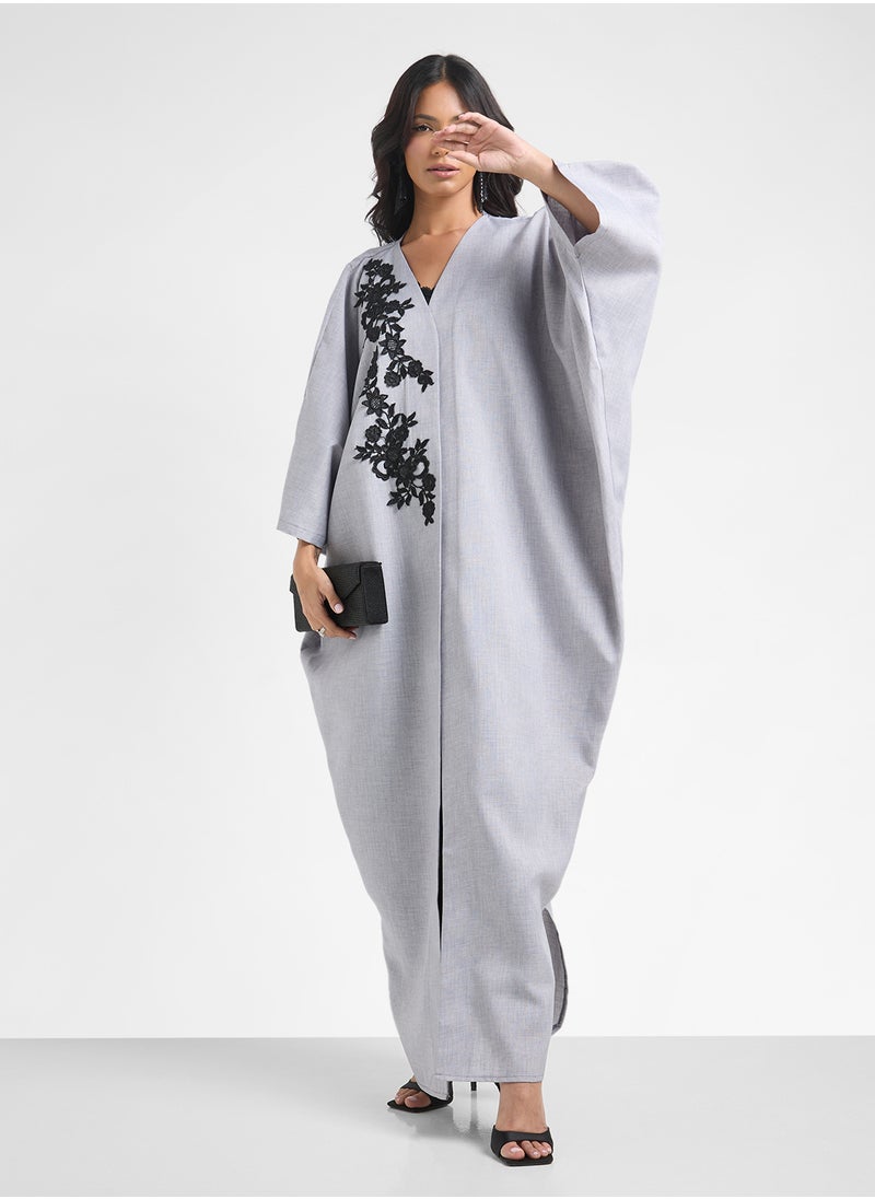Khizana Abaya With Floral Motif  - Image 4