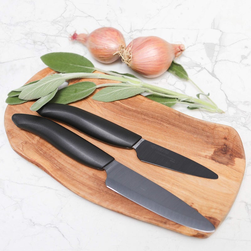 Kyocera FK-3PC-BKBK Ceramic Advanced Knife Set, 5.5" 4.5" 3", Black Handle With Black Blade - Image 2