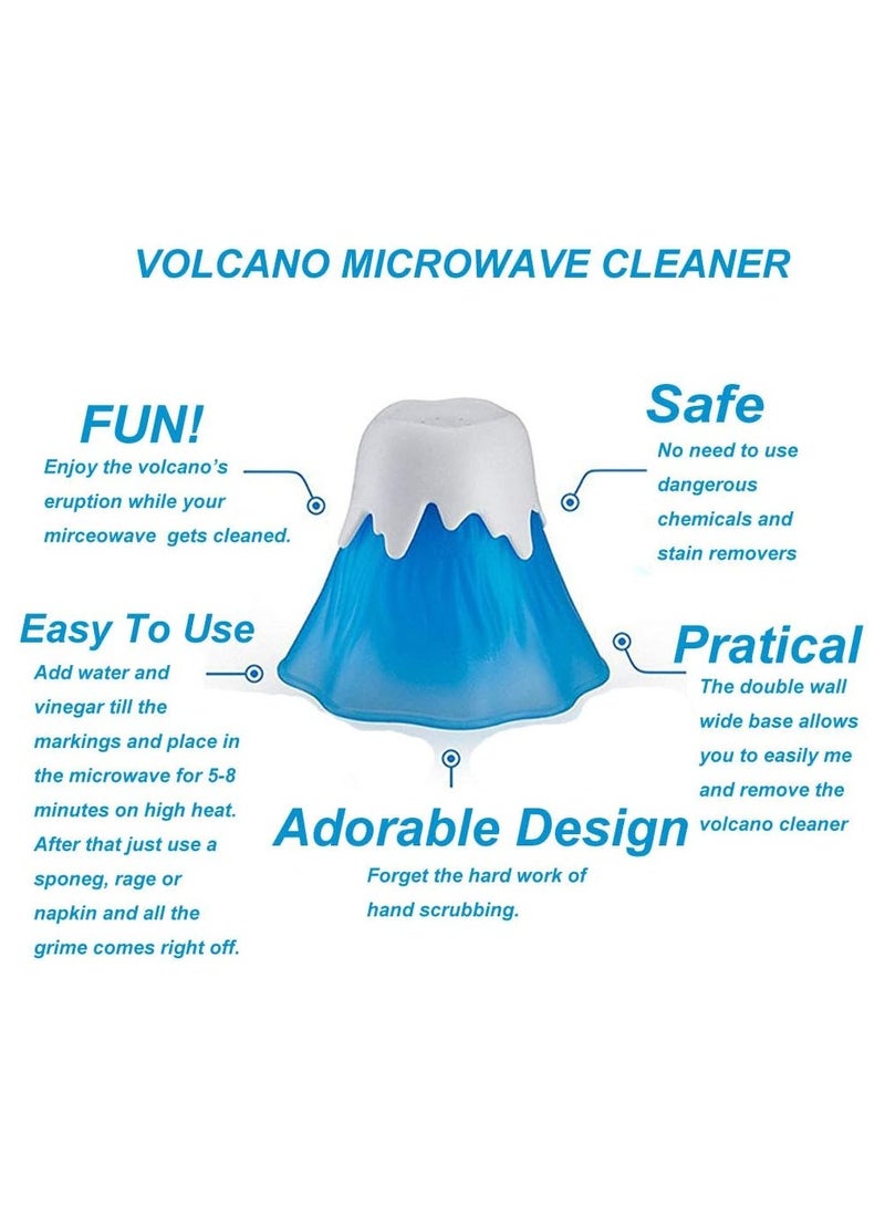 AROAQ Volcano Microwave Cleaner- Microwave Oven Steam Cleaner High Temperature Steamer Easily Crud in Minutes Steam Cleans and Disinfects with Vinegar and Water for Kitchen (Blue) - Image 3