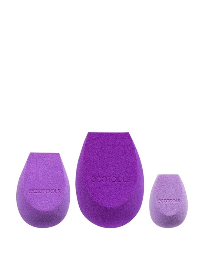 EcoTools Bioblender 3-Piece Beauty Sponge Set for Natural Makeup Blending, Suitable for Liquid and Cream Foundation, Purple - Image 2