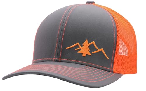 LINDO Trucker Hat [ The Great Outdoors: Graphite/Orange ] - Image 1