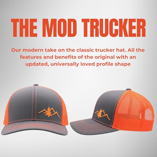 LINDO Trucker Hat [ The Great Outdoors: Graphite/Orange ] - Image 2