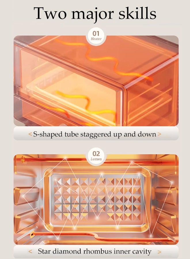 DUNISO 25 Liter Electric Oven Multifunctional Household Oven Adjustable Temperature(100-250°C) Double Heating Tube 60-Minute Timer and Automatic Shut Off Compact Size Toaster Oven with Baking Tray and Grill - Image 5