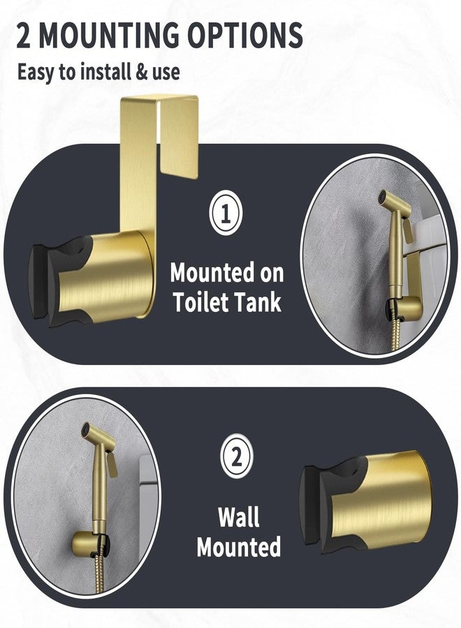Lambloraey Brushed Gold Handheld Bidet Sprayer for Toilet, Stainless Steel Cloth Diaper Sprayer Kit with Solid Brass T-Valve, Adjustable Water Pressure Bidet Attachment - Image 5