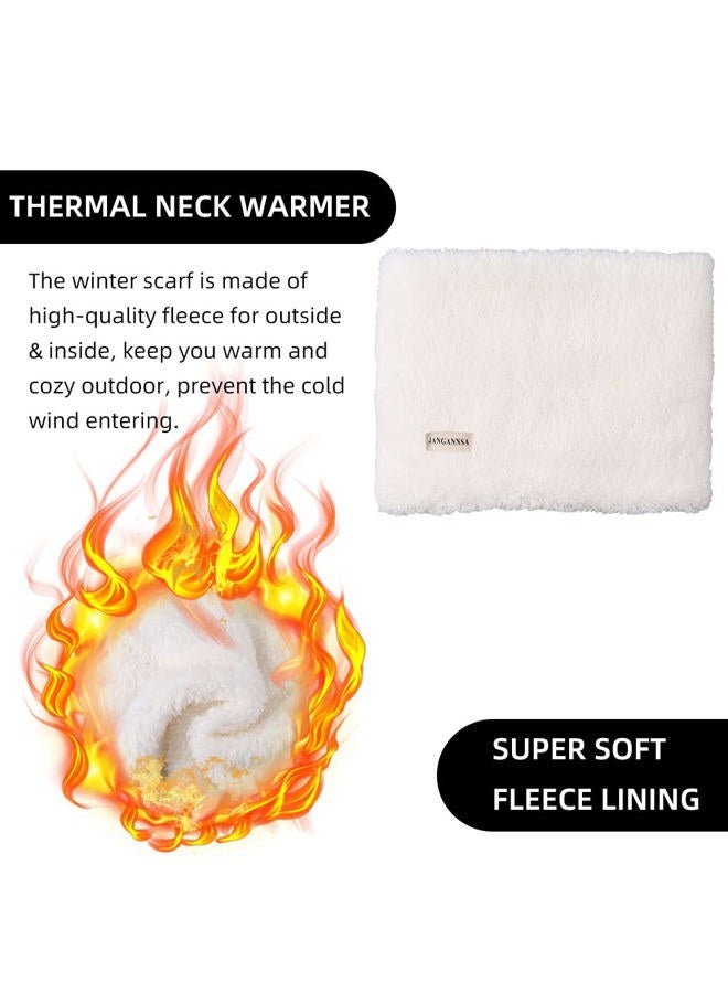 JANGANNSA Fleece Boys Girls Warm Winter Autumn Kids Collar Scarf Neck Warmer Children 1-6Y (White) - Image 4