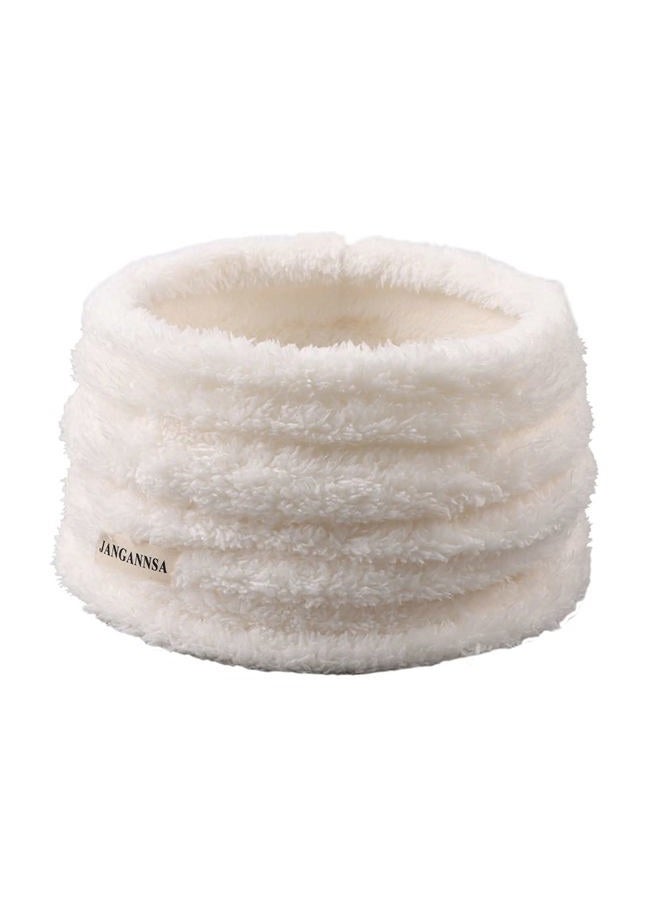 JANGANNSA Fleece Boys Girls Warm Winter Autumn Kids Collar Scarf Neck Warmer Children 1-6Y (White) - Image 1
