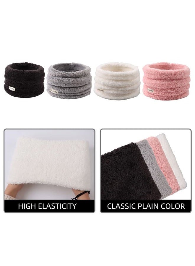 JANGANNSA Fleece Boys Girls Warm Winter Autumn Kids Collar Scarf Neck Warmer Children 1-6Y (White) - Image 5
