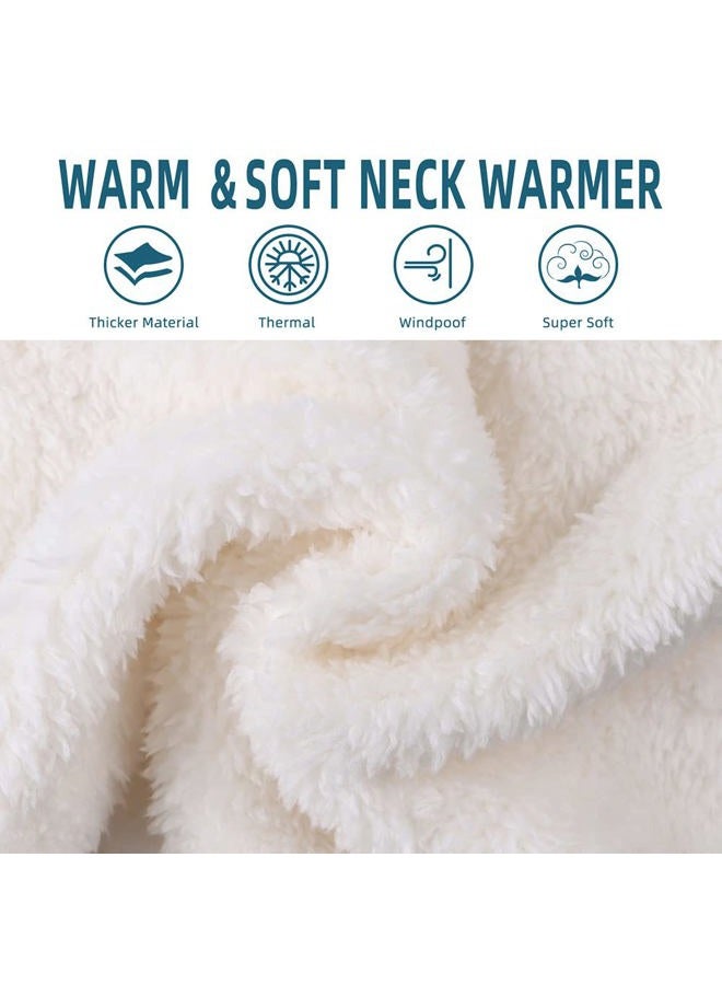 JANGANNSA Fleece Boys Girls Warm Winter Autumn Kids Collar Scarf Neck Warmer Children 1-6Y (White) - Image 2