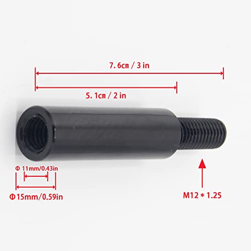 Cheerock 2 Inch Shift Knob Extender, M12 X 1.25 Shift Extension, Aluminum Alloy Shifter Extension for Manual Gear Shifter Lever - Image 2