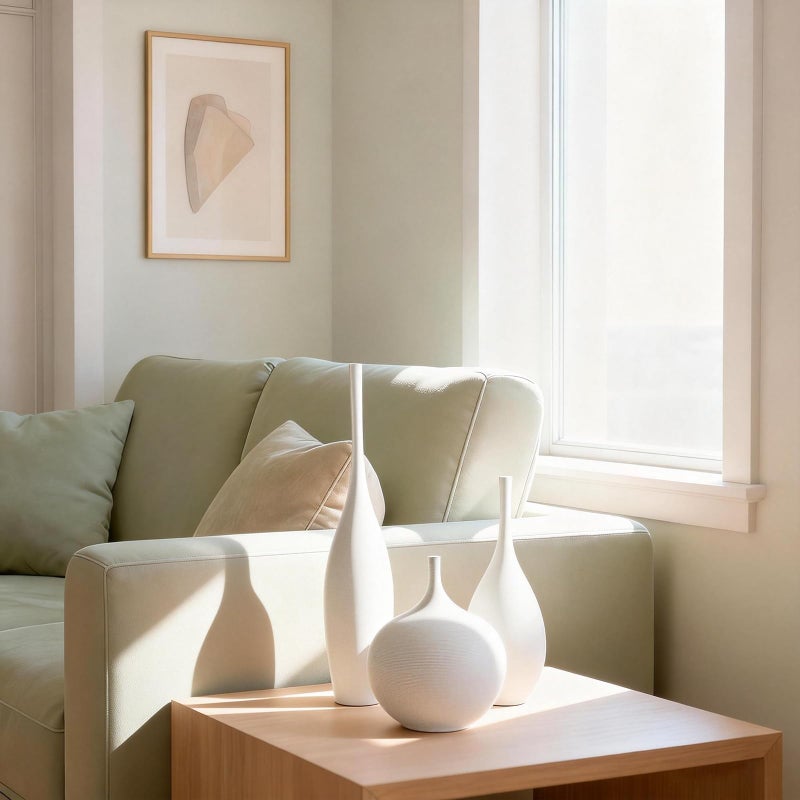 Relexome White Ceramic Vase Modern Boho Wabi-Sabi Flower Vase Set of 3 Decorative Aesthetic Vases for Centerpieces Pampas Matte Minimalist Vases for Living Room Table Shelf Home Decor Gift - Image 5