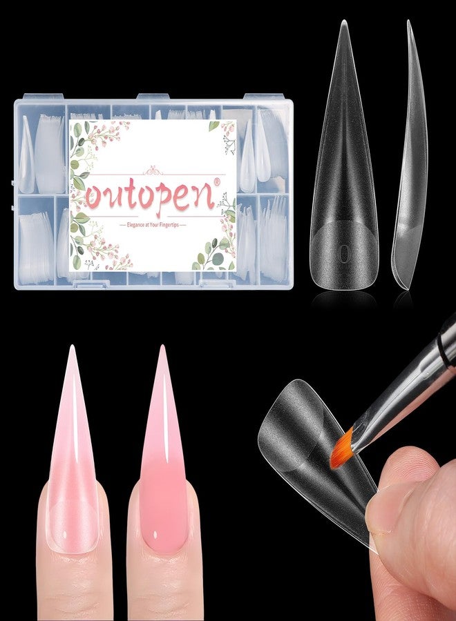 outopen 150pcs Long Eagle Claw Nail Forms Matte Full Cover Eagle Stiletto Nail Extension Art Mold Reusable Eagle Curved Nail Forms for Sculptural Polygel Acrylic Extension DIY Manicure, 15 Sizes - Image 2