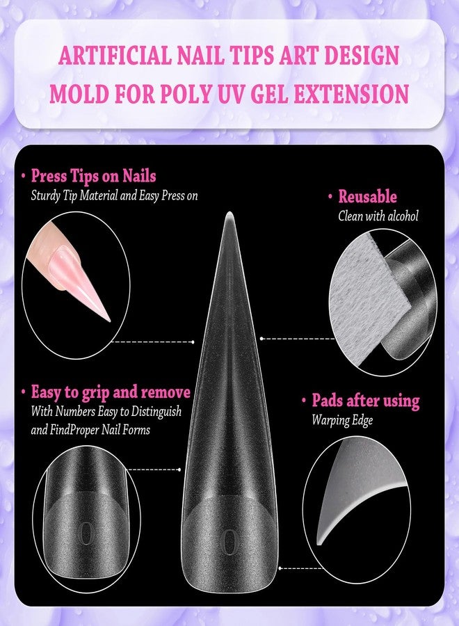 outopen 150pcs Long Eagle Claw Nail Forms Matte Full Cover Eagle Stiletto Nail Extension Art Mold Reusable Eagle Curved Nail Forms for Sculptural Polygel Acrylic Extension DIY Manicure, 15 Sizes - Image 4