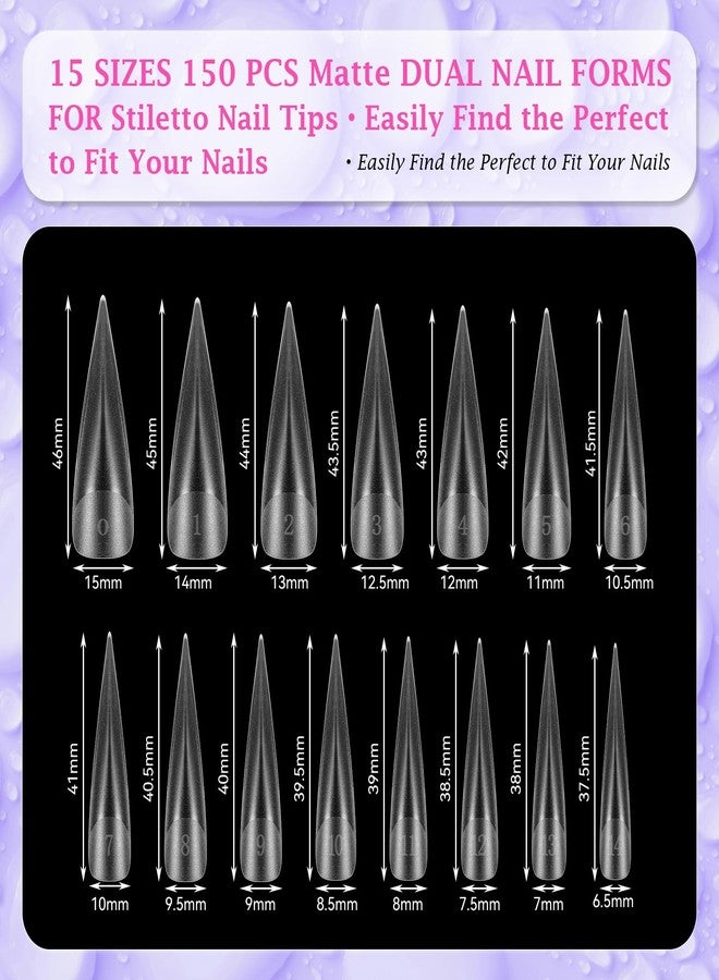 outopen 150pcs Long Eagle Claw Nail Forms Matte Full Cover Eagle Stiletto Nail Extension Art Mold Reusable Eagle Curved Nail Forms for Sculptural Polygel Acrylic Extension DIY Manicure, 15 Sizes - Image 5