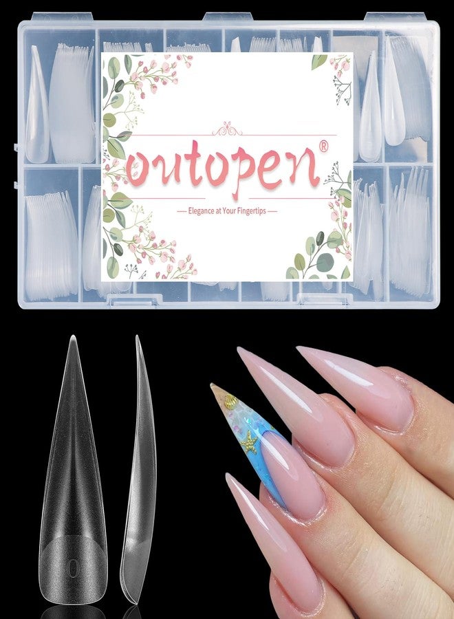 outopen 150pcs Long Eagle Claw Nail Forms Matte Full Cover Eagle Stiletto Nail Extension Art Mold Reusable Eagle Curved Nail Forms for Sculptural Polygel Acrylic Extension DIY Manicure, 15 Sizes - Image 1