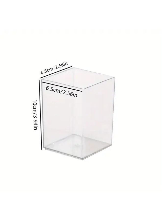 4pcs Clear Acrylic Pen Holder Organizer For Office Supplies Makeup Brushes - Image 3