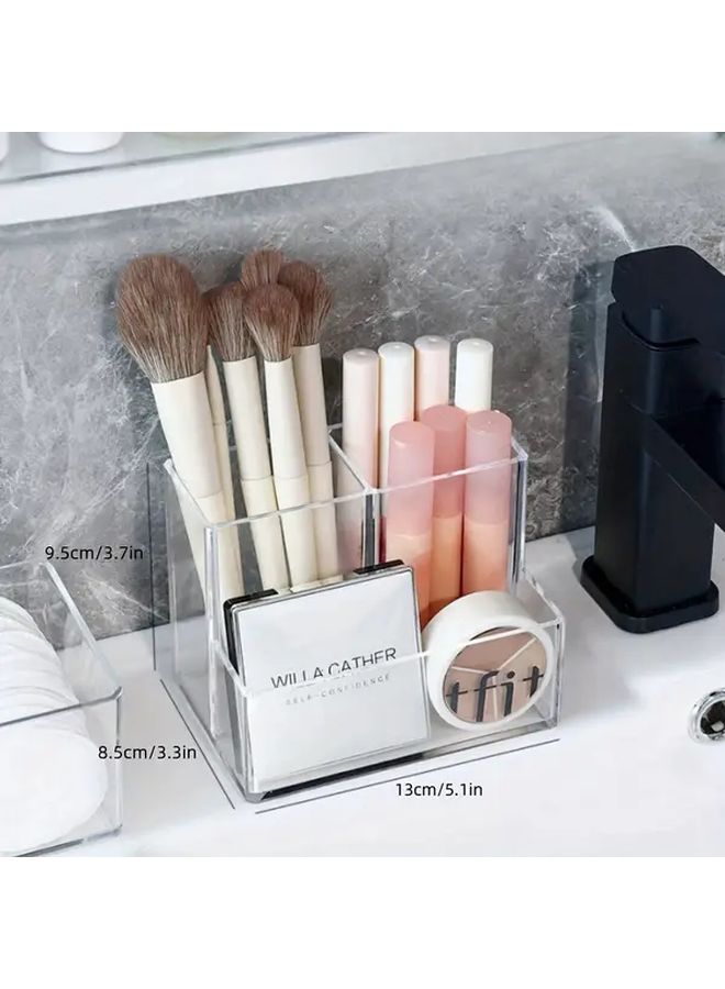 4pcs Clear Acrylic Pen Holder Organizer For Office Supplies Makeup Brushes - Image 4