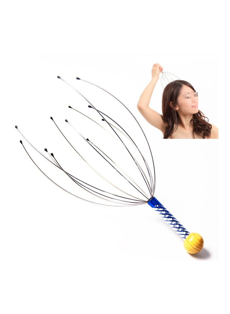 DubaiGallery مدلكات فروة الرأس، 12 إصبعًا لتدليك الرأس باليد، جهاز تدليك فروة الرأس للاسترخاء العميق وتخفيف التوتر وتحفيز الشعر بمقبض من الفولاذ المقاوم للصدأ - Image 2