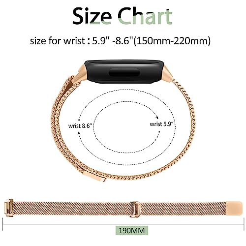 Meliya Metal Band for Fitbit Inspire 3 Bands Women Men, Stainless Steel Adjustable Straps Replacement Bands for Fitbit Inspire 3 Fitness Tracker (Rose Gold) - Image 4