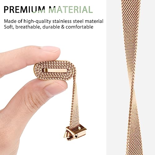 Meliya Metal Band for Fitbit Inspire 3 Bands Women Men, Stainless Steel Adjustable Straps Replacement Bands for Fitbit Inspire 3 Fitness Tracker (Rose Gold) - Image 3