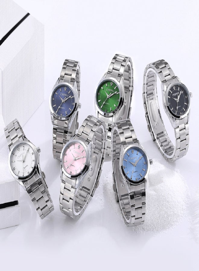 شينيكسي ساعة يد نسائية كلاسيكية كوارتز، ساعة يد أنيقة بسوار من الفولاذ الصلب، عقارب مضيئة، مقاومة للماء حتى عمق 3 أمتار، مناسبة للاستخدام اليومي والعمل. - Image 2