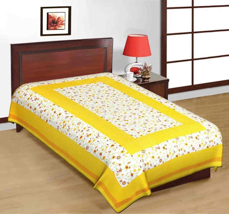 Jaipuri Bedsheets 120 TC 100 Cotton Multicolor Printed 1 Single Bedsheet Without Pillow Coverby Indian Royal Fashion
