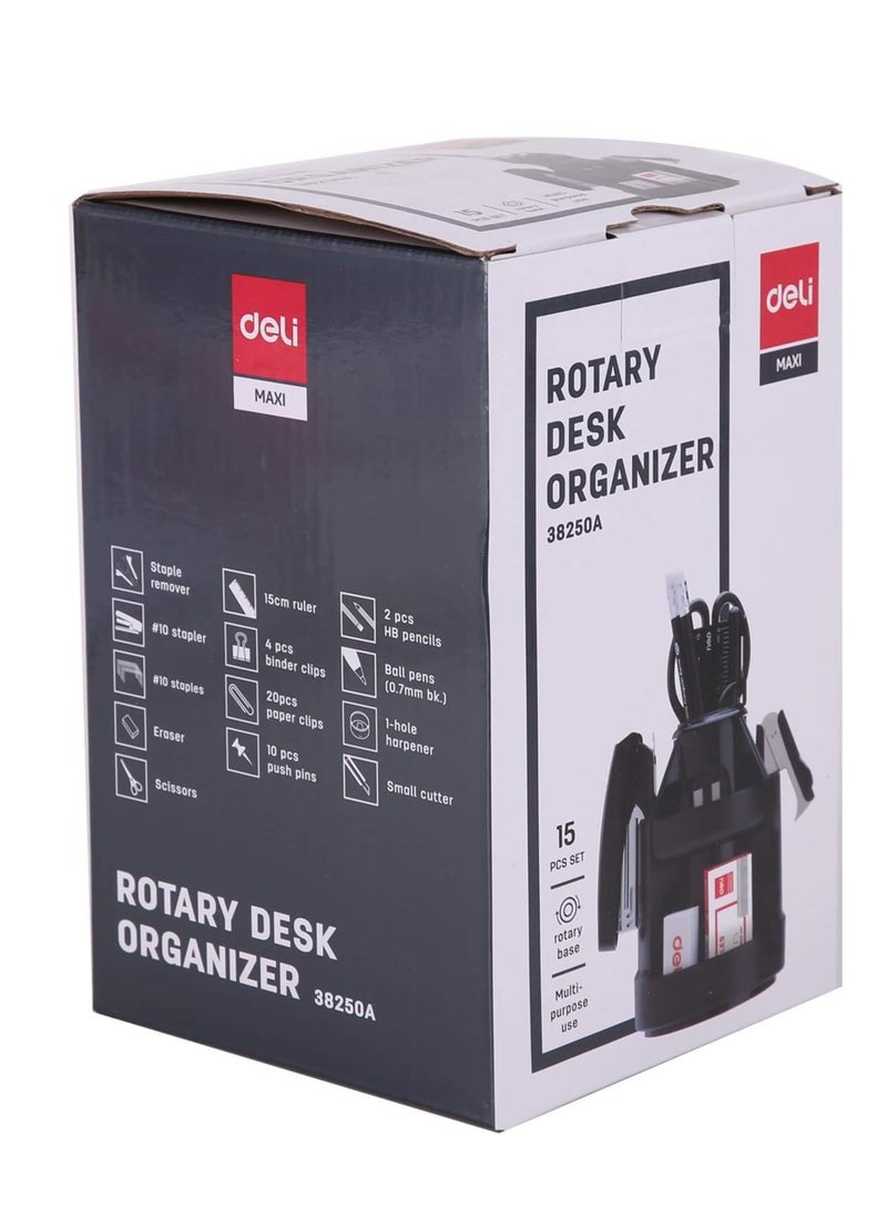 Deli Rotary Desk Organiser With Accessories Set - Image 2