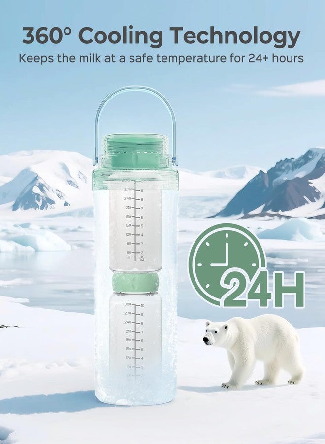 Xaproo 22oz Breast Milk Cooler Bottle, 360° Cooling Technology for 24 Hours, Larger Capacity Travel Breastmilk Chiller with 2pcs Baby Bottles, Portable Milk Cooler for Breastmilk, BPA-Free - Image 2