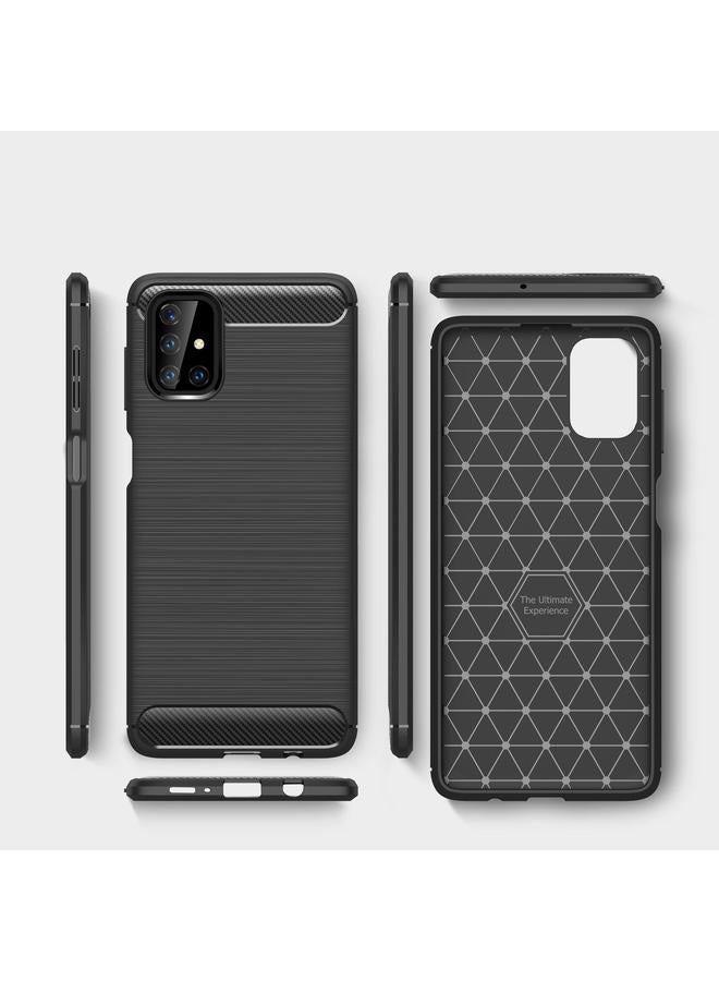 S-TOP Case For Samsung Galaxy M51 Brushed Texture Carbon Fiber TPU Case - Image 2