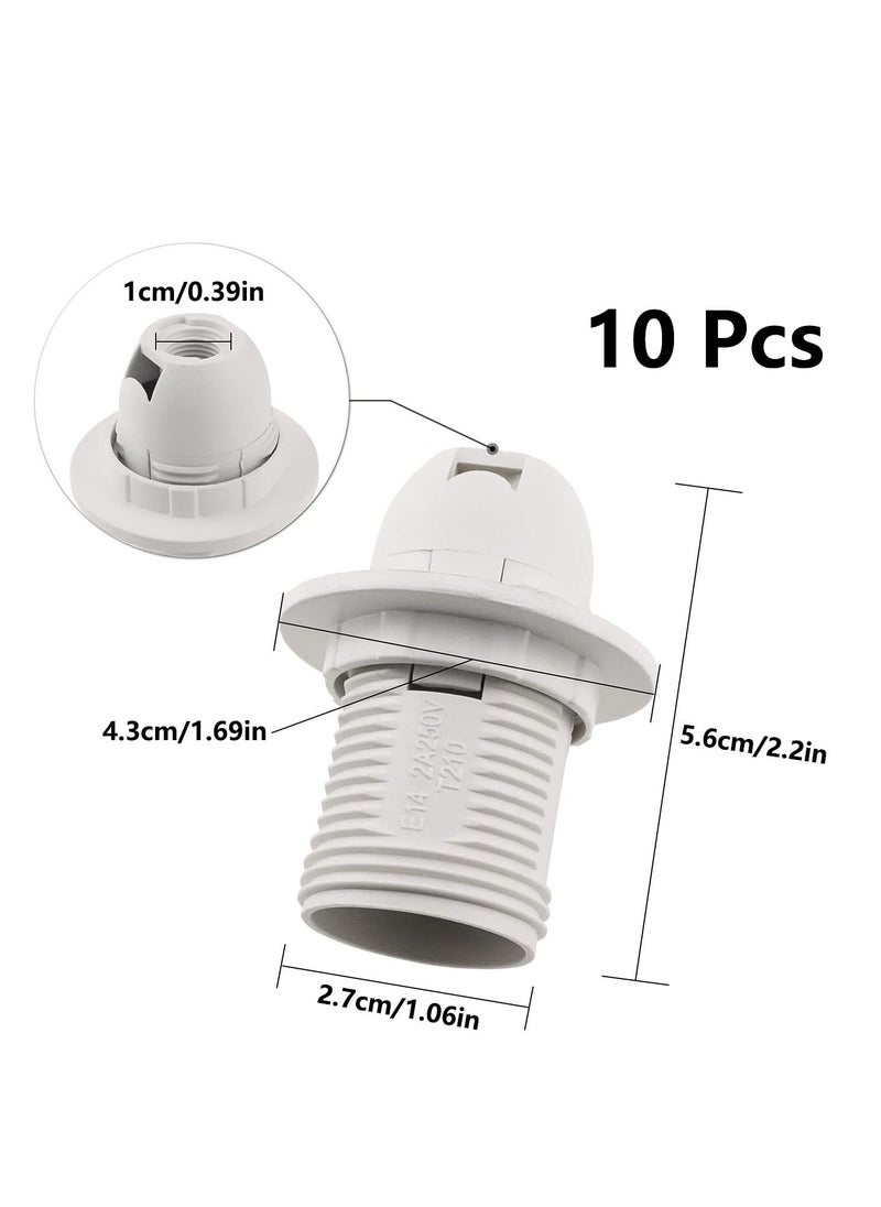 Y&D E14 Lamp Holder, 10 Pieces Screw Holder Light Bulb Adapter 250V 2A High Conductivity Pendant Socket & Replacement Ring  - Image 3